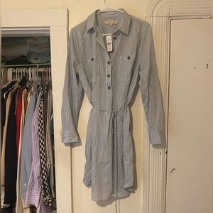 LOFT new with tags striped shirt dress Medium